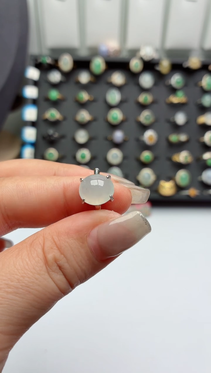 银S925镶嵌戒指翡翠.