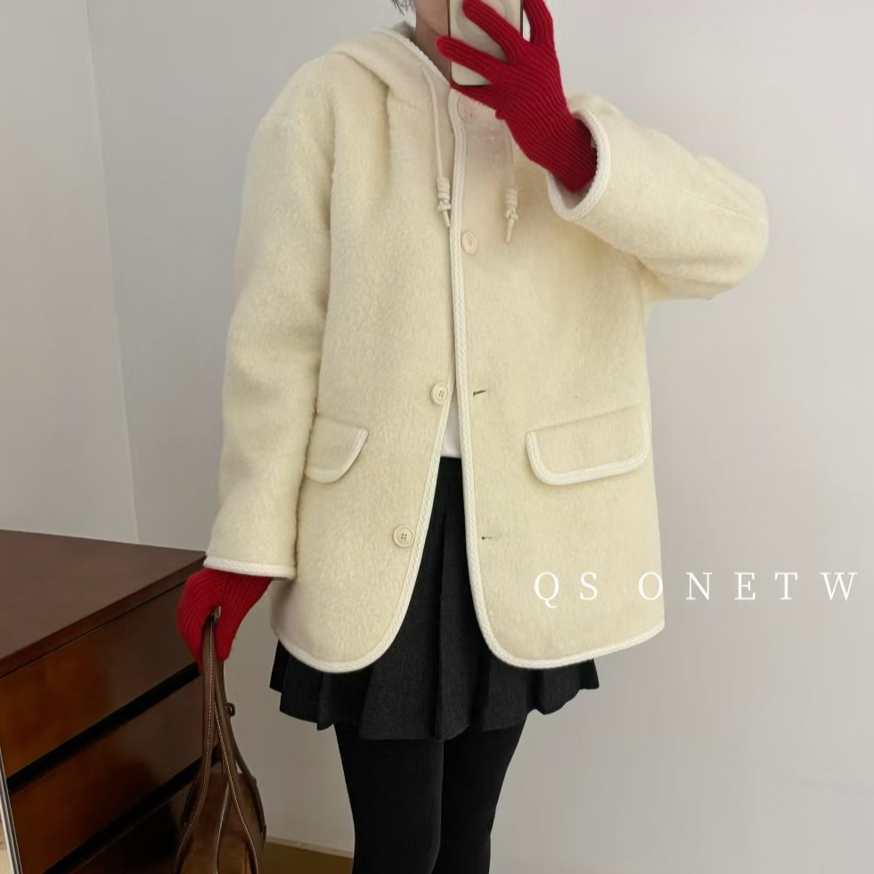 【商场品质】90白鹅绒 韩系减龄甜美连帽氛围感鹅绒服 QS 09314