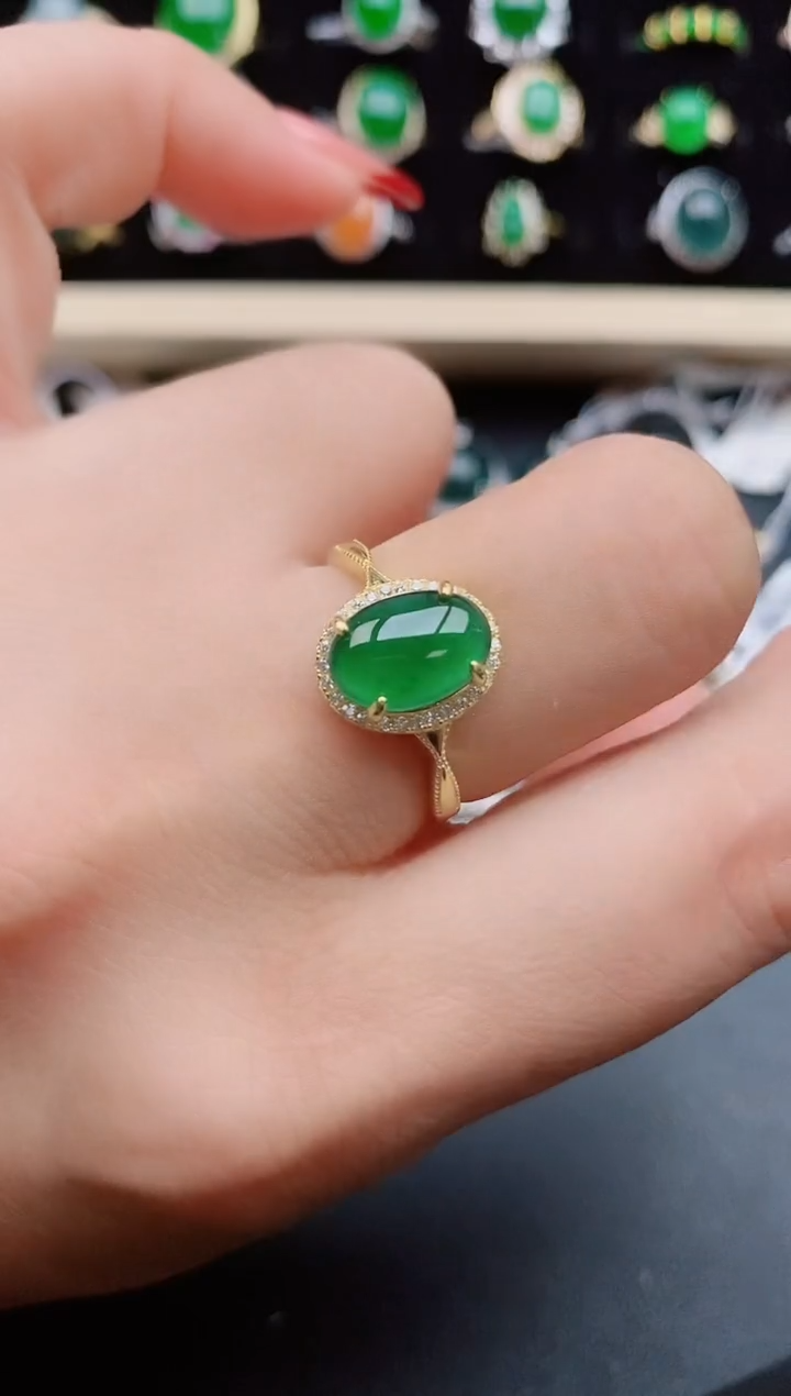 【闪购商品】翡翠戒指银S925镶嵌21321