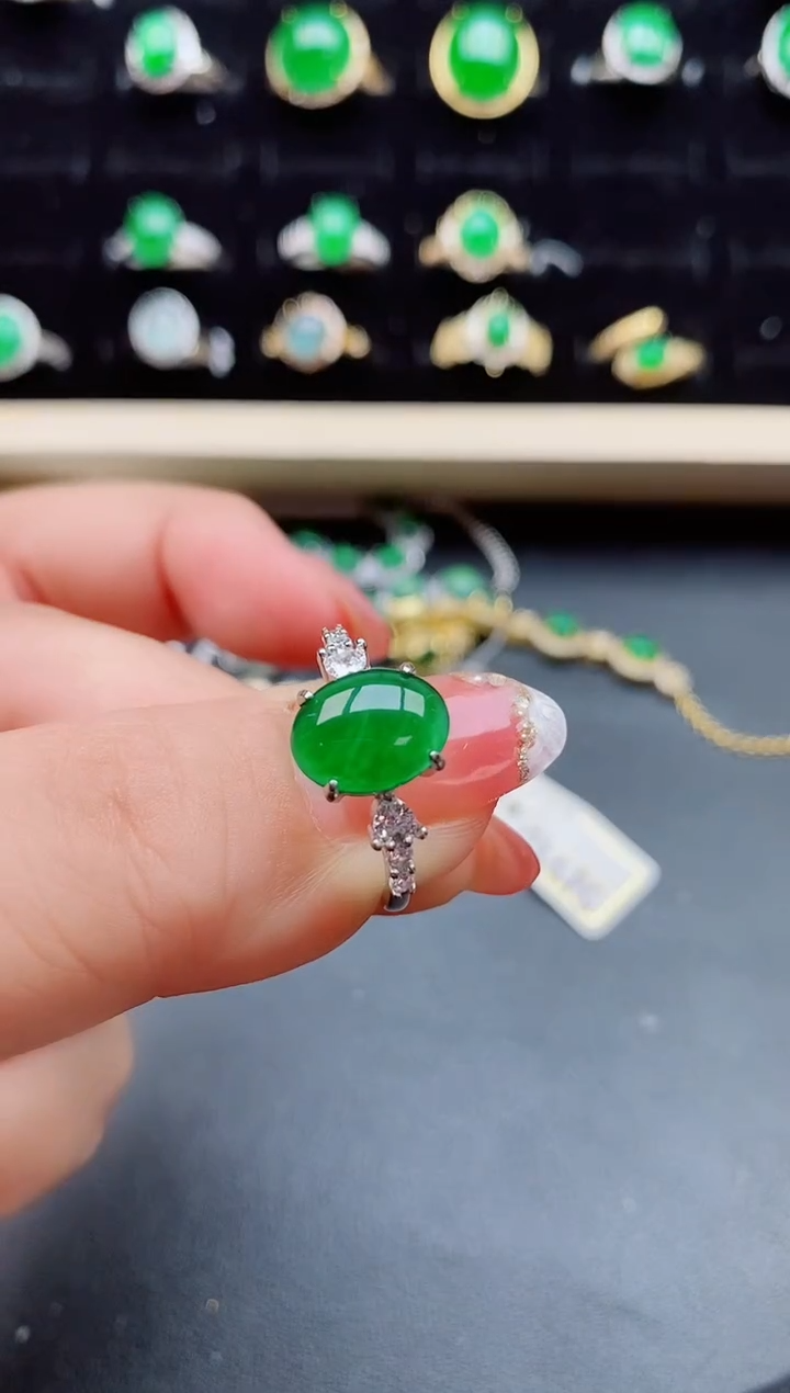 【闪购商品】翡翠戒指银S925镶嵌858500