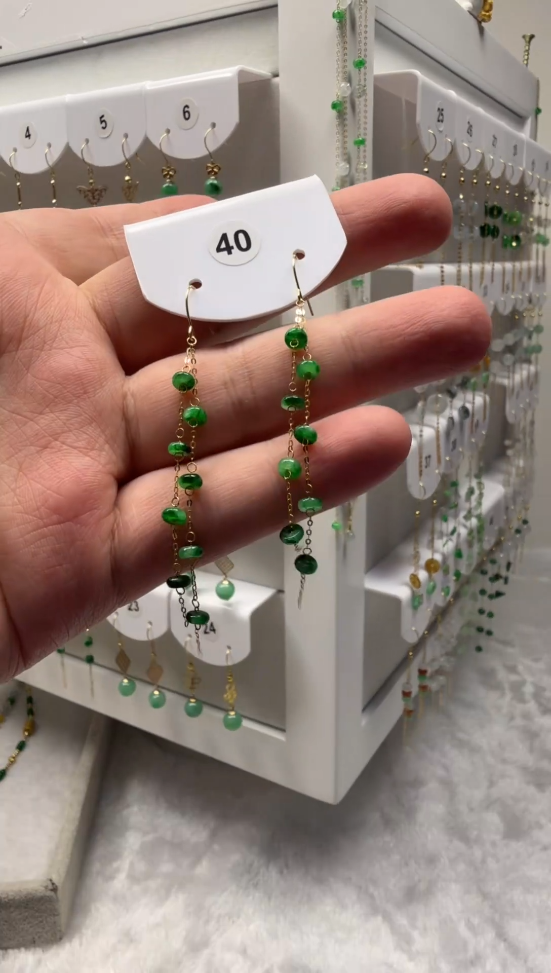 18K金镶嵌翡翠耳饰缅甸天然翡翠a货