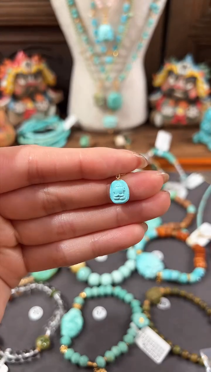 【闪购商品】绿松石提溜18K金镶嵌绿松石提溜