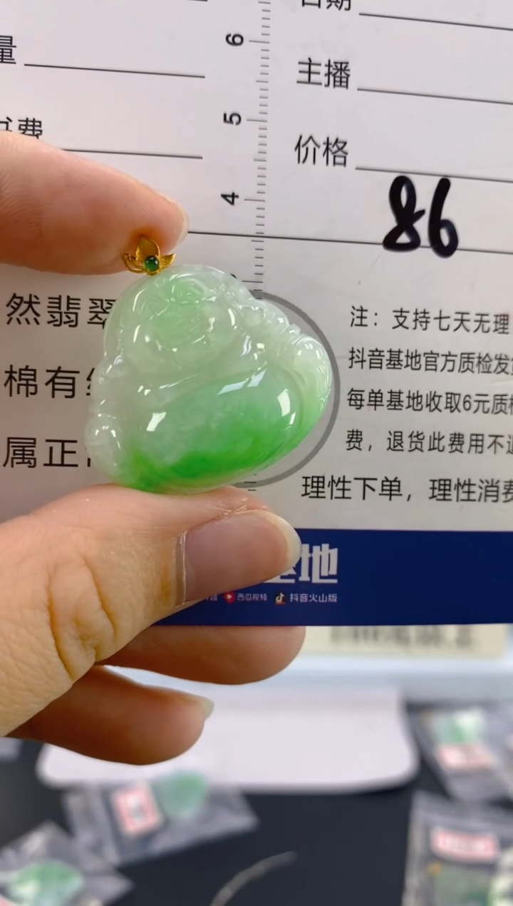 【闪购商品】翡翠颈饰18K金镶嵌天然A货缅甸翡翠
