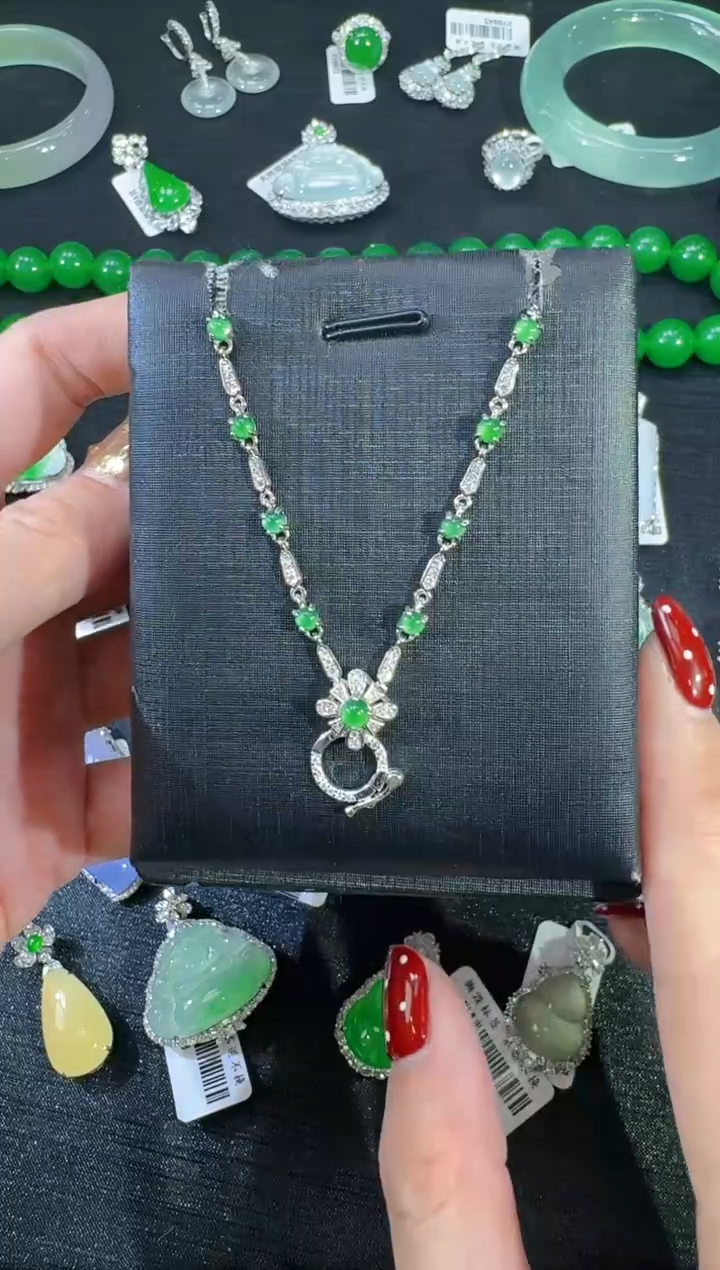 【闪购商品】翡翠颈饰银S925镶嵌蛋面多样性只发一件