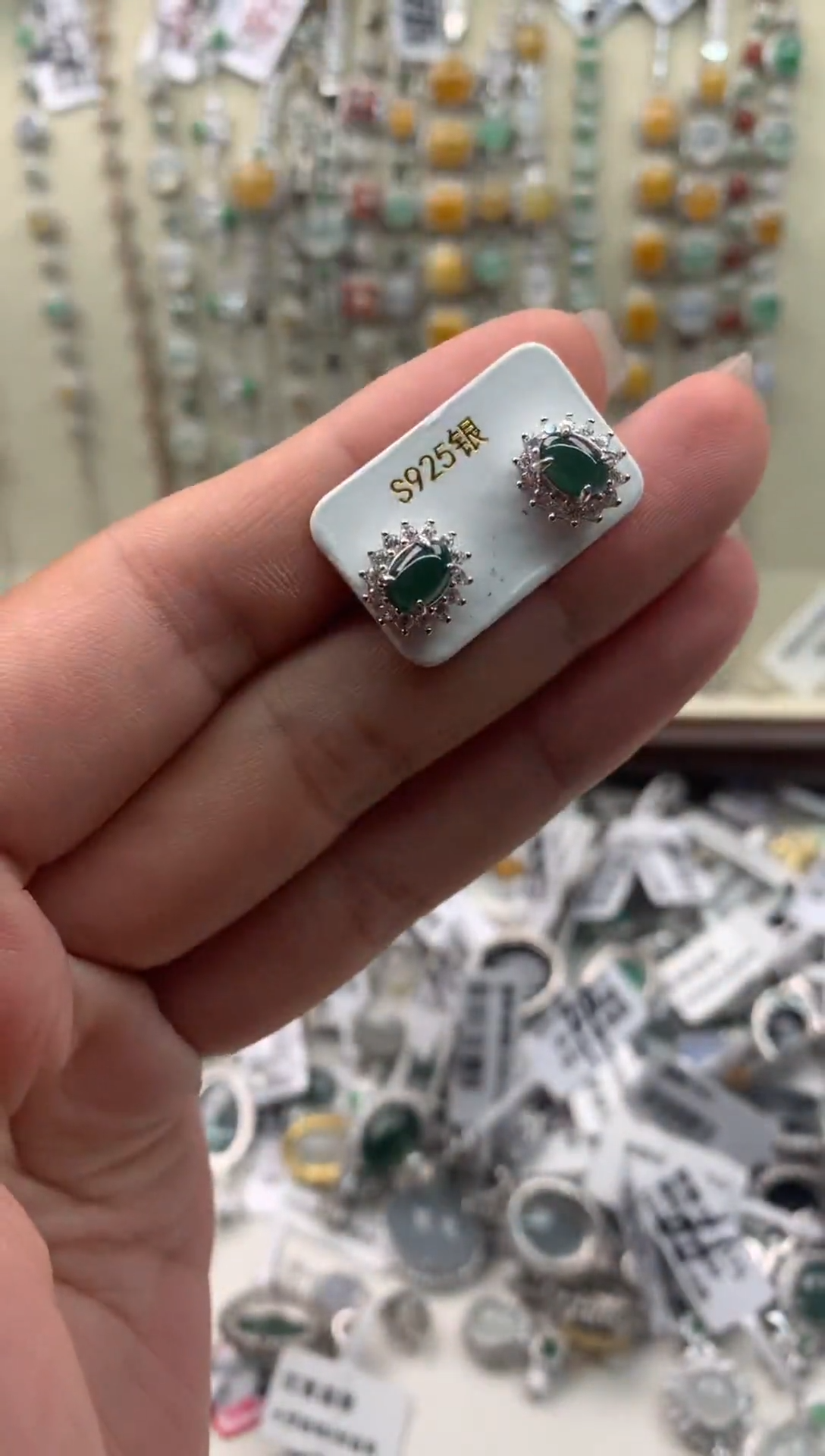 翡翠银S925镶嵌吊坠(不含链)15