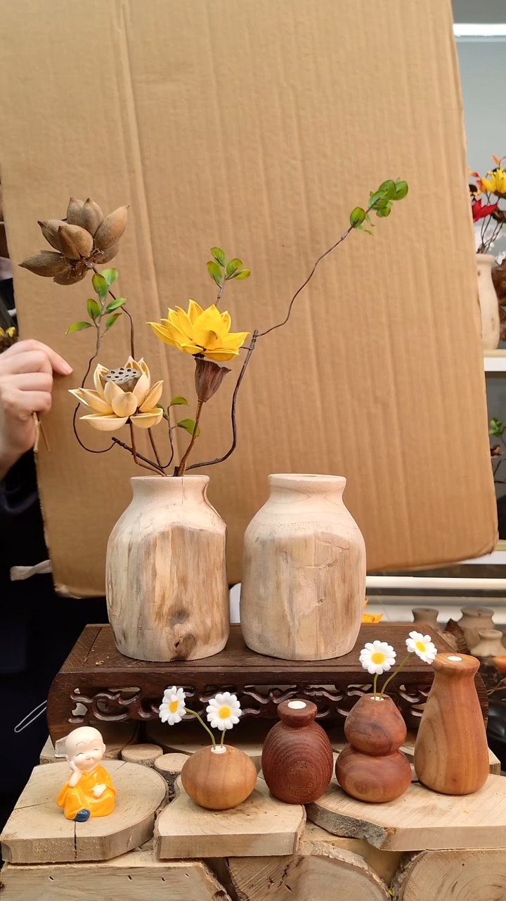 木实木花瓶含一套