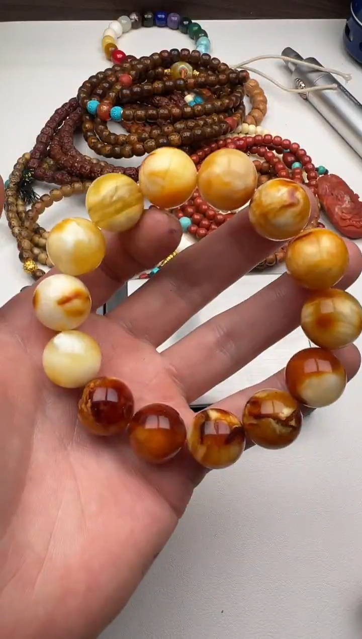 手串蜜蜡未镶嵌哈*米蜜蜡单圈