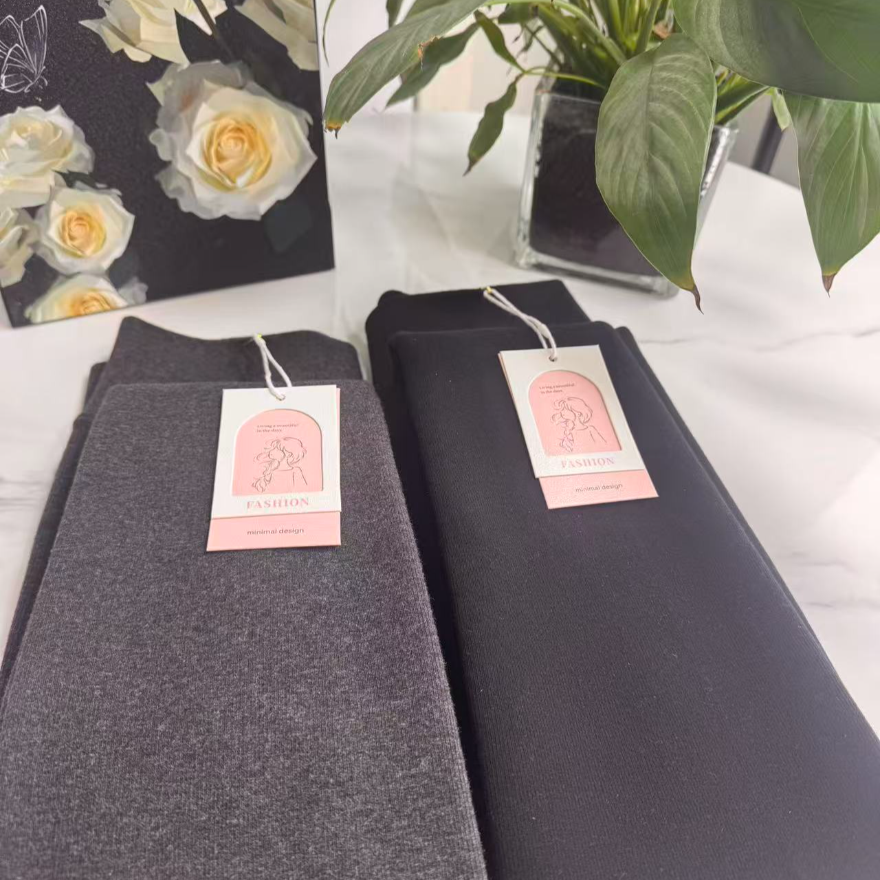 竖条纹冬季女高腰百搭显瘦加绒加厚打底袜裤外穿