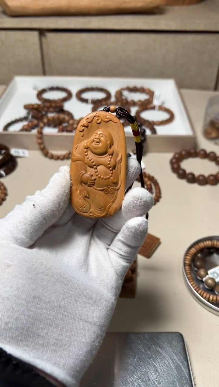 檀香木手串/手链老山檀香弥勒佛福利