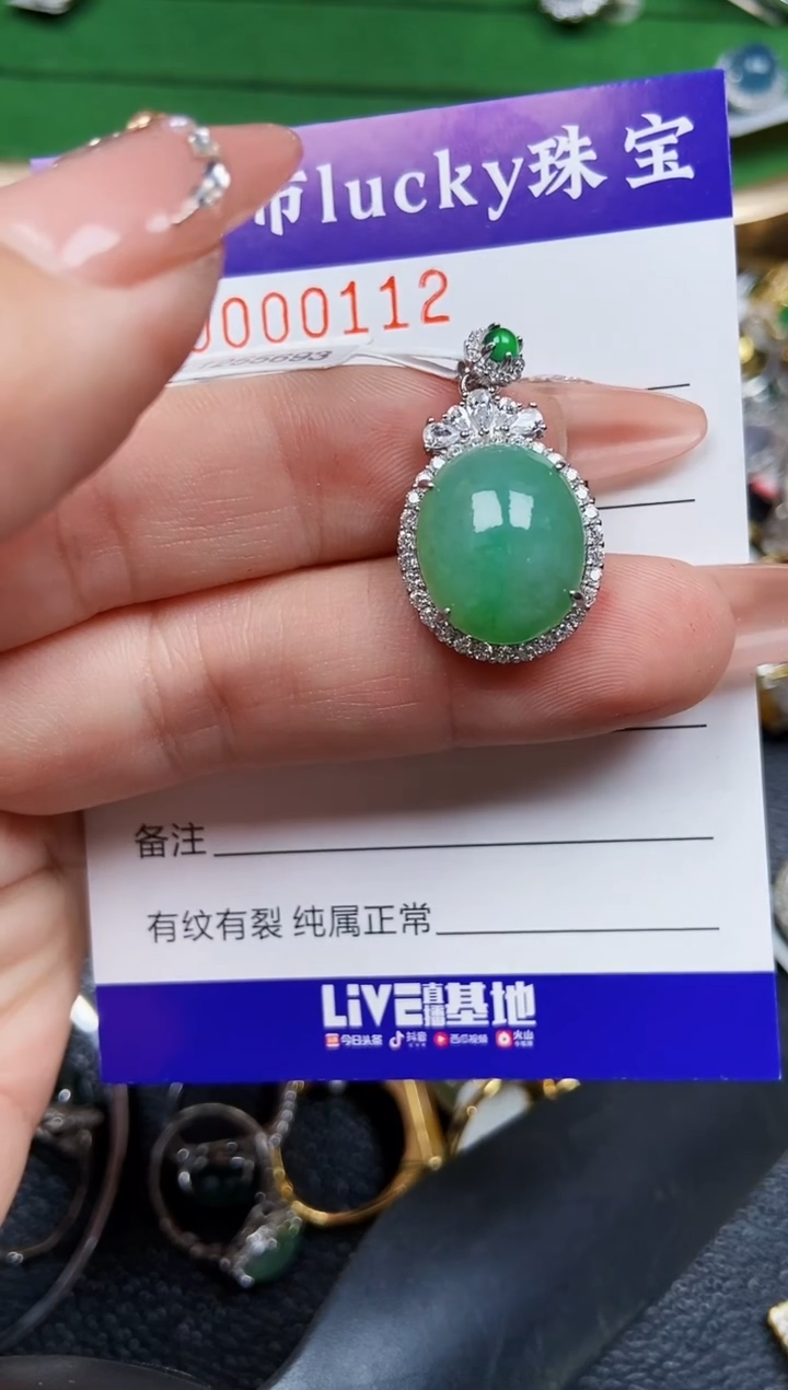 【闪购商品】翡翠颈饰银S925镶嵌0112