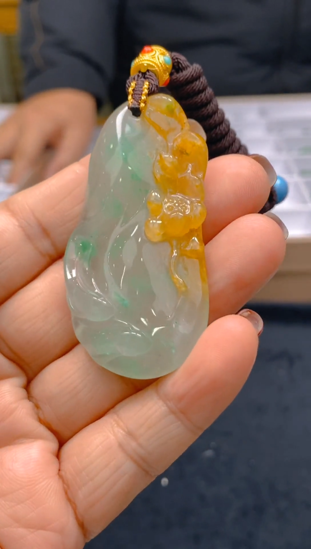 【闪购商品】石英质玉颈饰未镶嵌冰美人非洲翠，假一罚四033