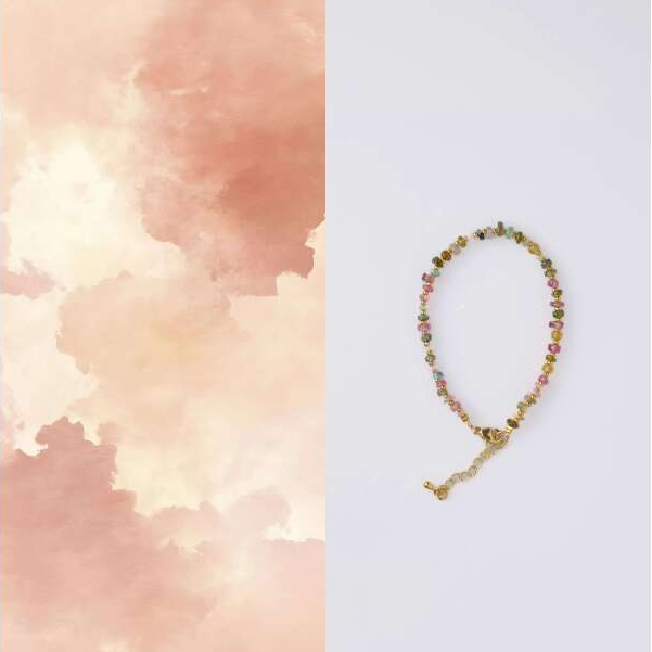 「碧玺手链」色标级多彩天然彩虹碧玺新中式国风手链