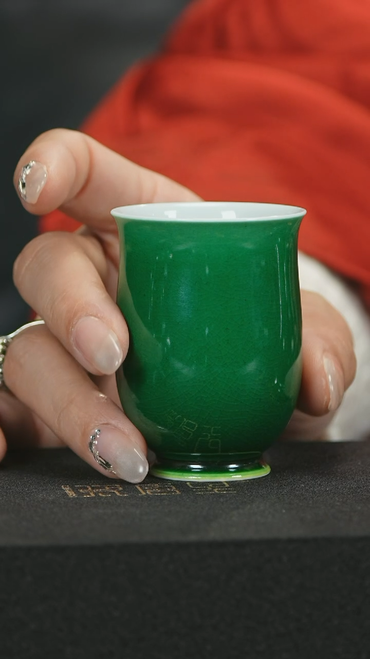 【闪购商品】 瓷堂里郎窑绿杯子