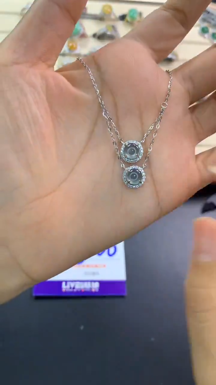 翡翠戒指银S925镶嵌翡翠 蛋面 银S925镶嵌