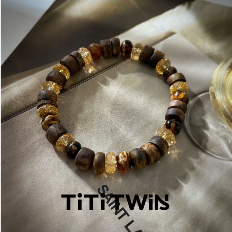 TiTi TWINS 沉香【久安】原创海南绿奇楠巴西黄水多宝设计手串