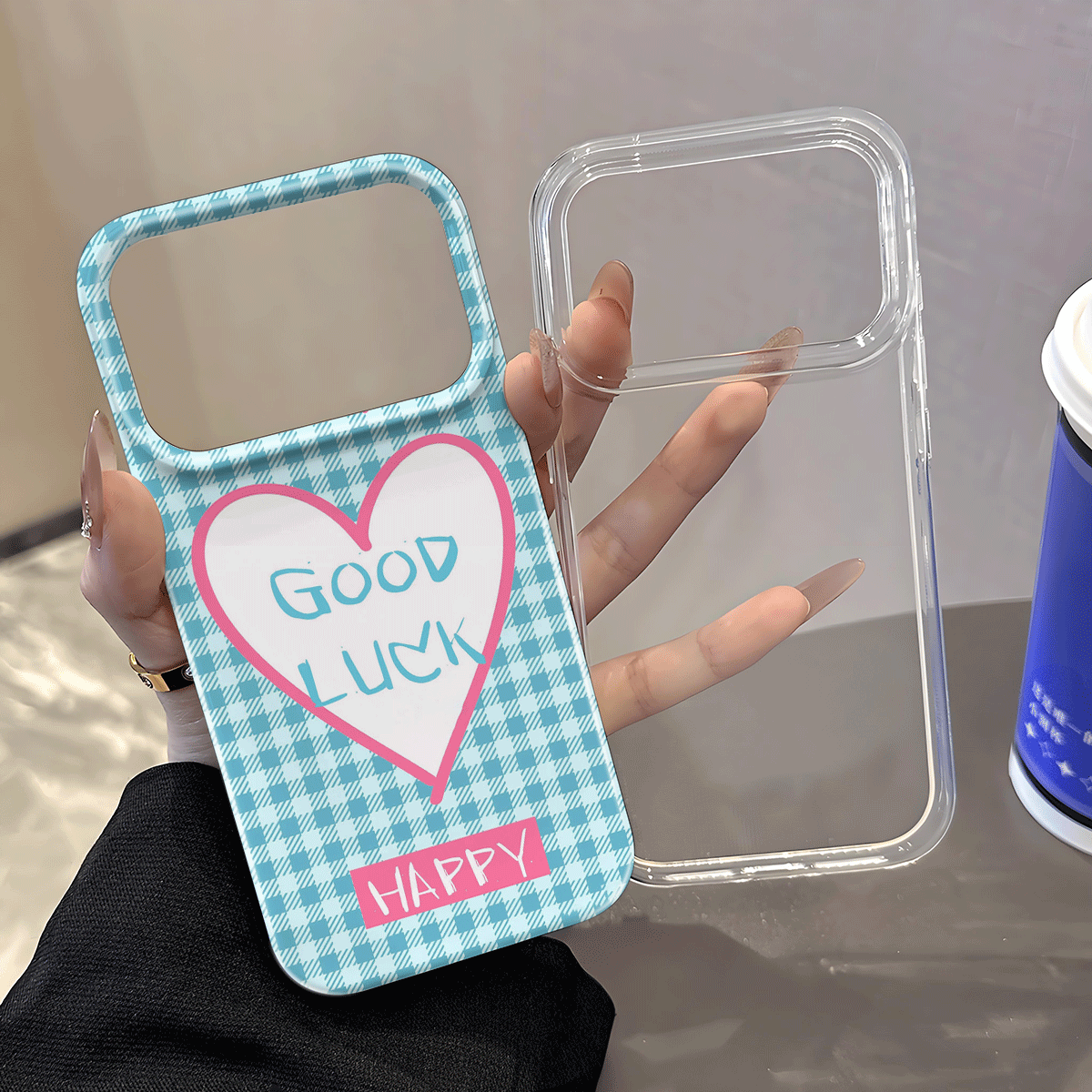 简约字母爱心菲林果冻二合一适用苹果16/15pro/14/13手机壳