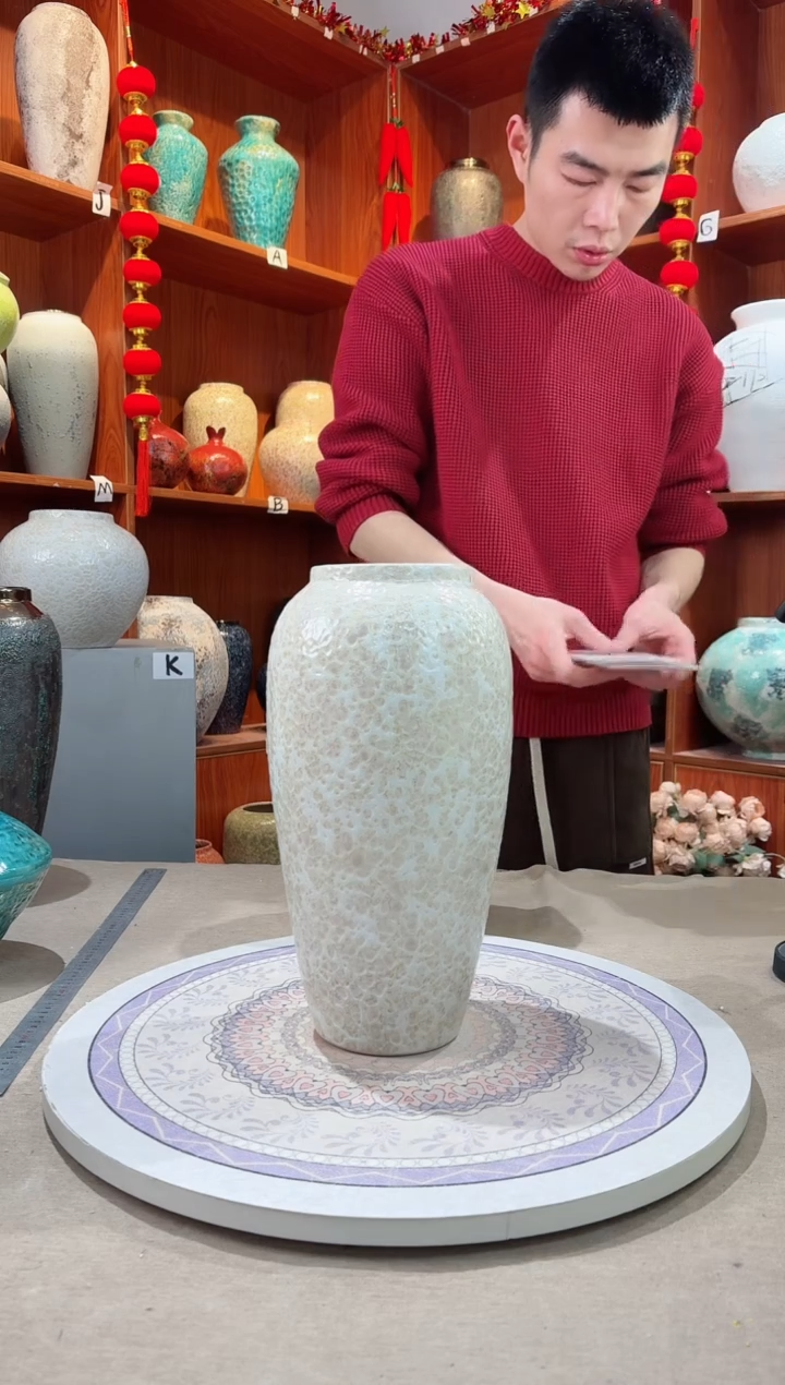 【闪购商品】瓶精品陶瓷花瓶 无花 茶白大号