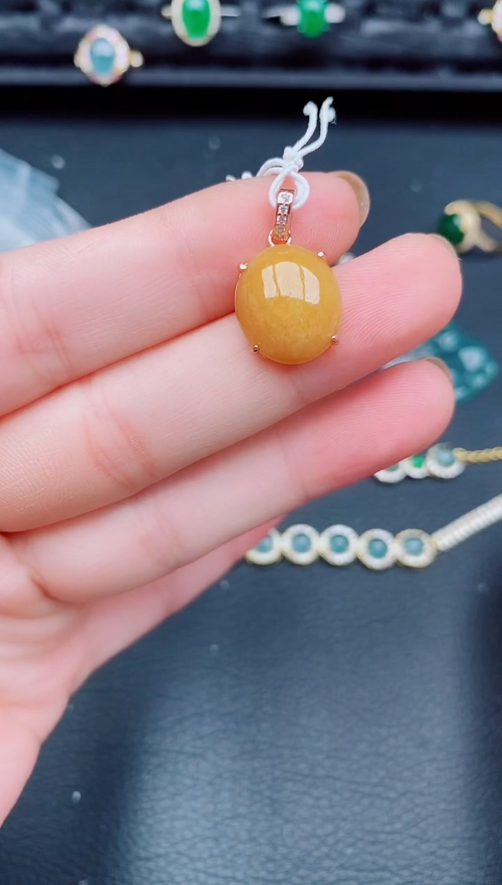 【闪购商品】翡翠颈饰银S925镶嵌天然a货翡翠681