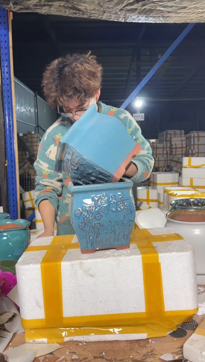 紫砂花盆宜兴紫砂粗陶花盆15-17