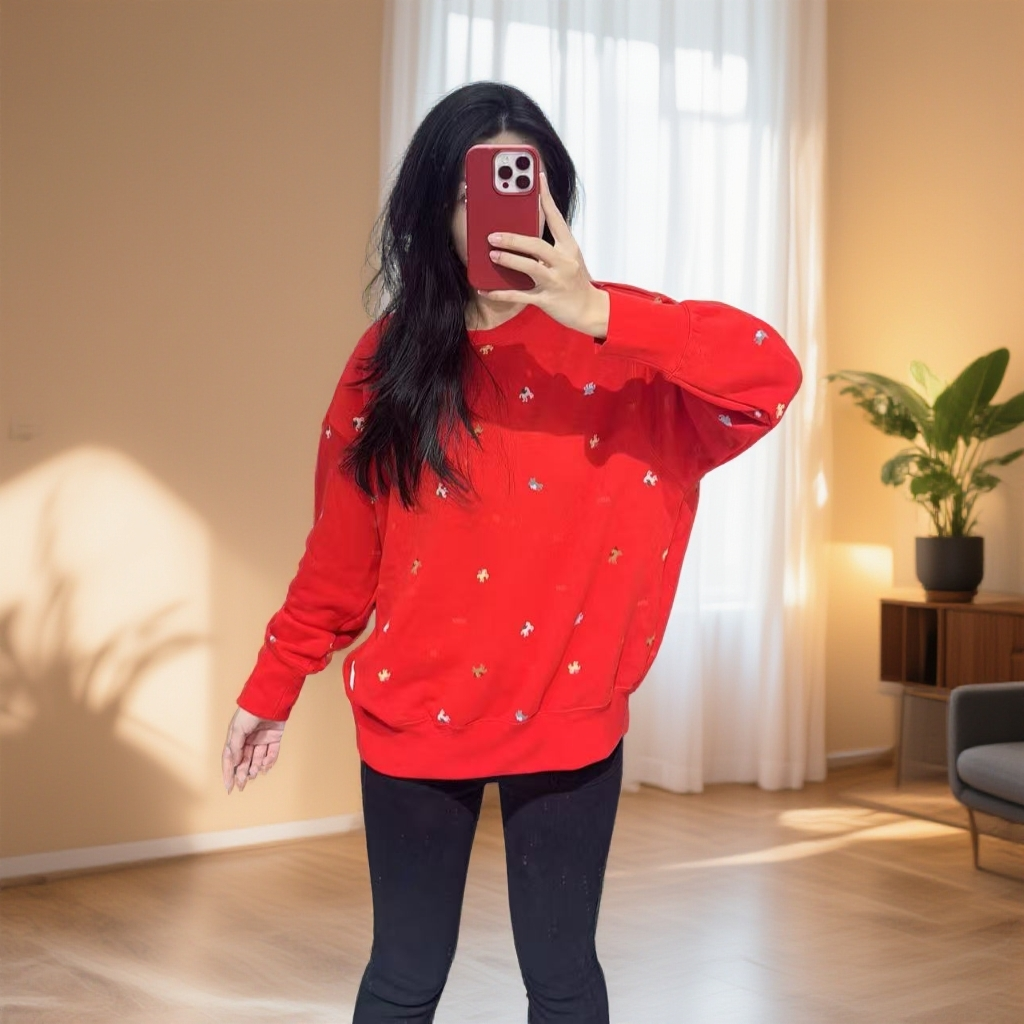 NIKE/耐克【马年新款】女款CNY新年圆领毛圈套头卫衣IQ3825657