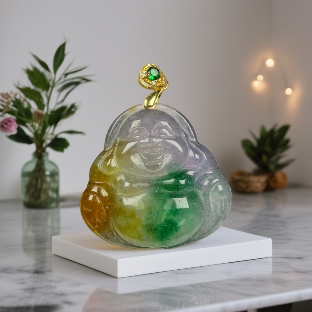 漂亮气质三彩大佛公吊坠z116