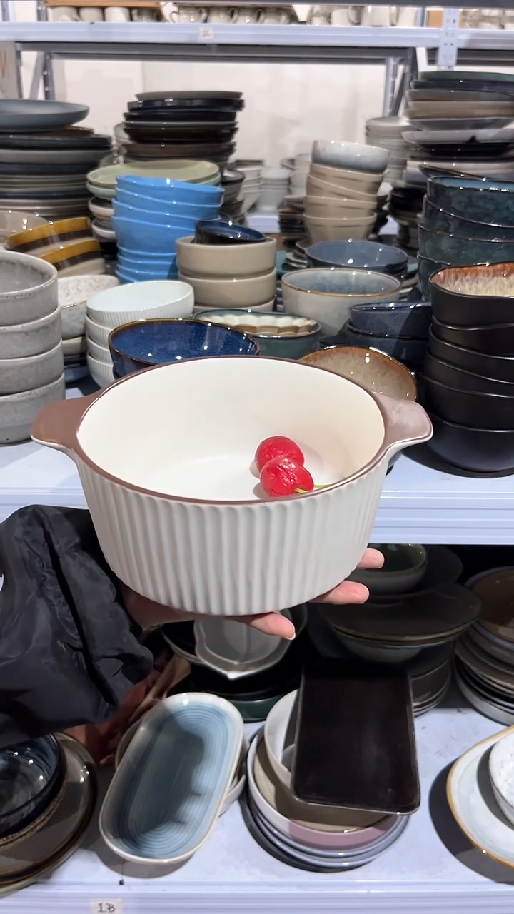 【闪购商品】瓷片外贸尾货瑕疵满20包邮X 咖边哑光双耳