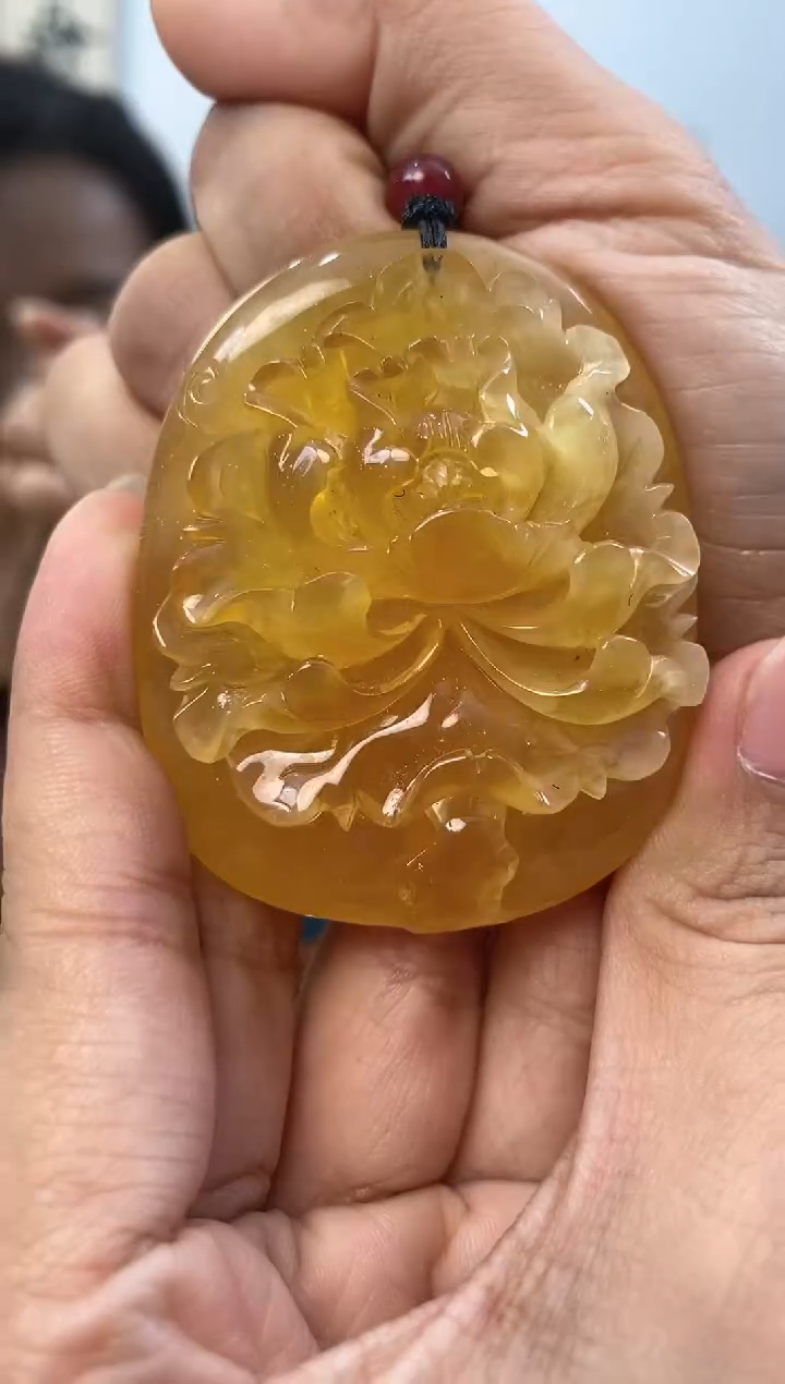 【闪购商品】蜜蜡裸石未镶嵌天然琥珀蜜蜡牡丹花