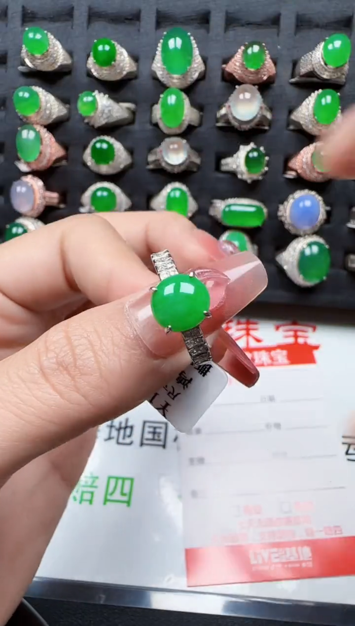 【闪购商品】翡翠戒指银S925镶嵌3113