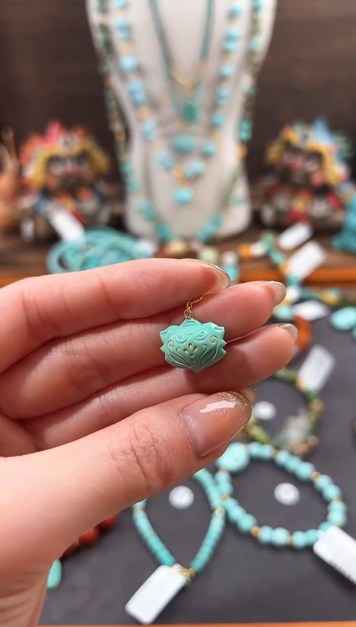 【闪购商品】绿松石提溜18K金镶嵌绿松石提溜