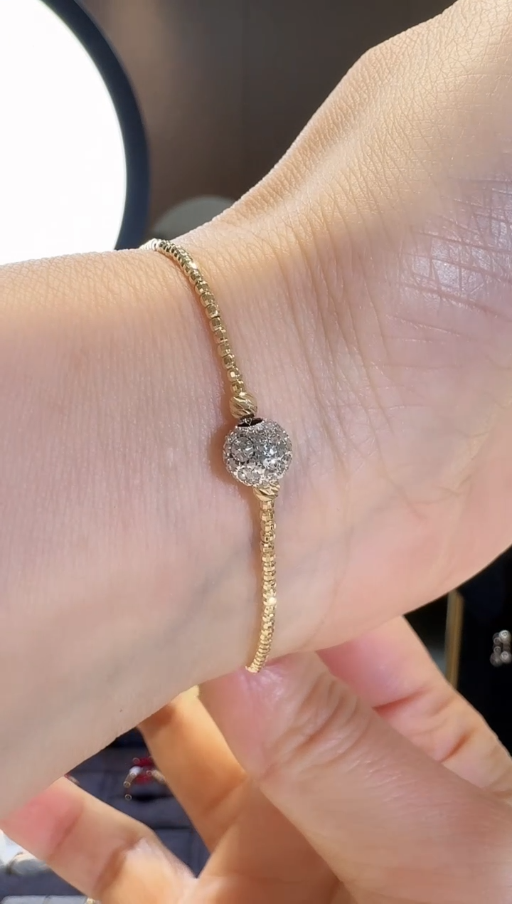 【闪购商品】18K金手链双色蹦迪球球手链