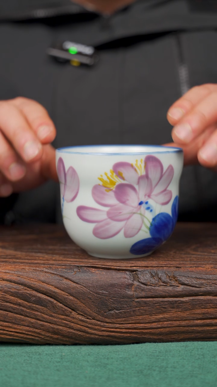 【闪购商品】瓷片42景德镇杯釉下手工手绘瓷器