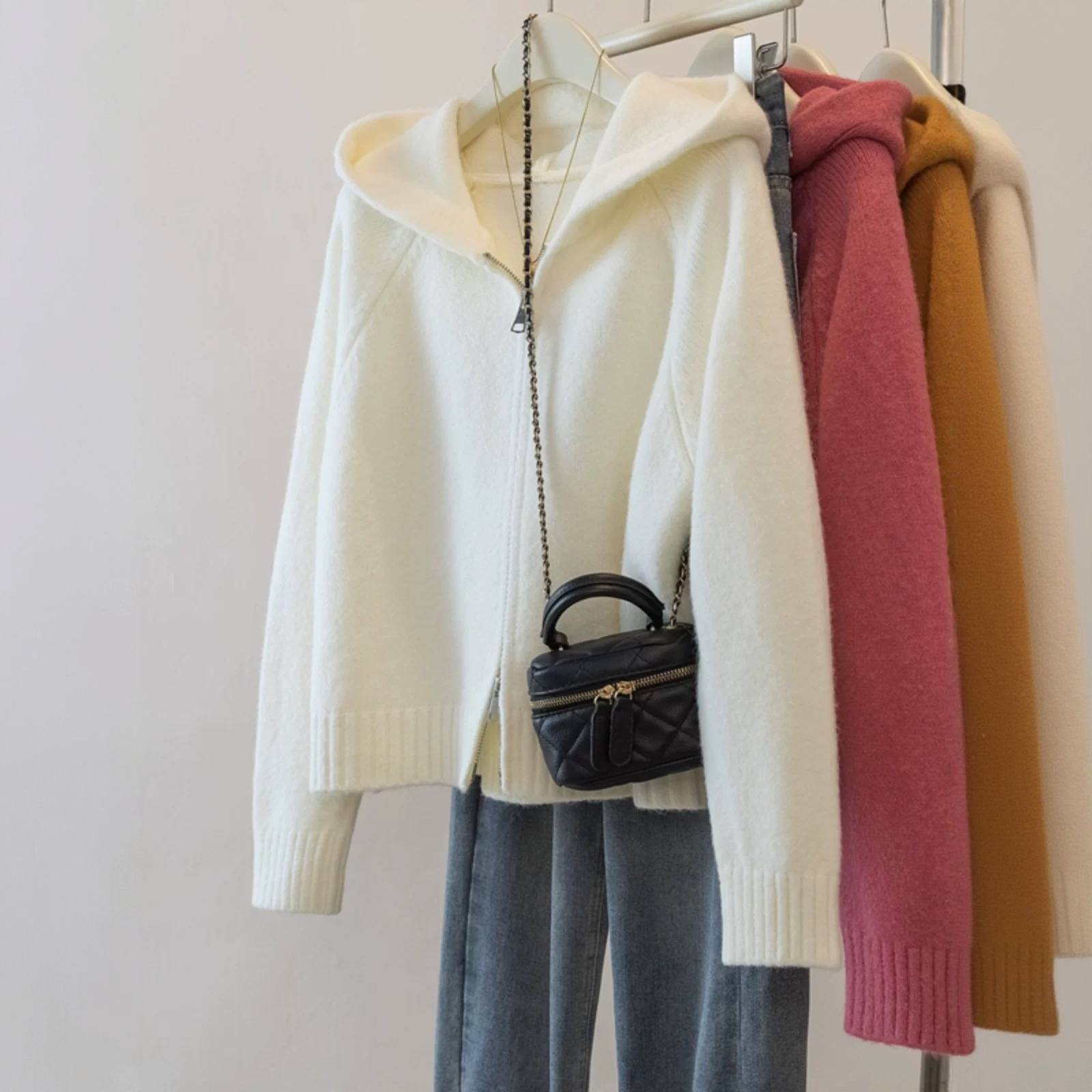 厚款上衣落肩袖高领毛针织衫薄款法式慵懒风韩版针织3238