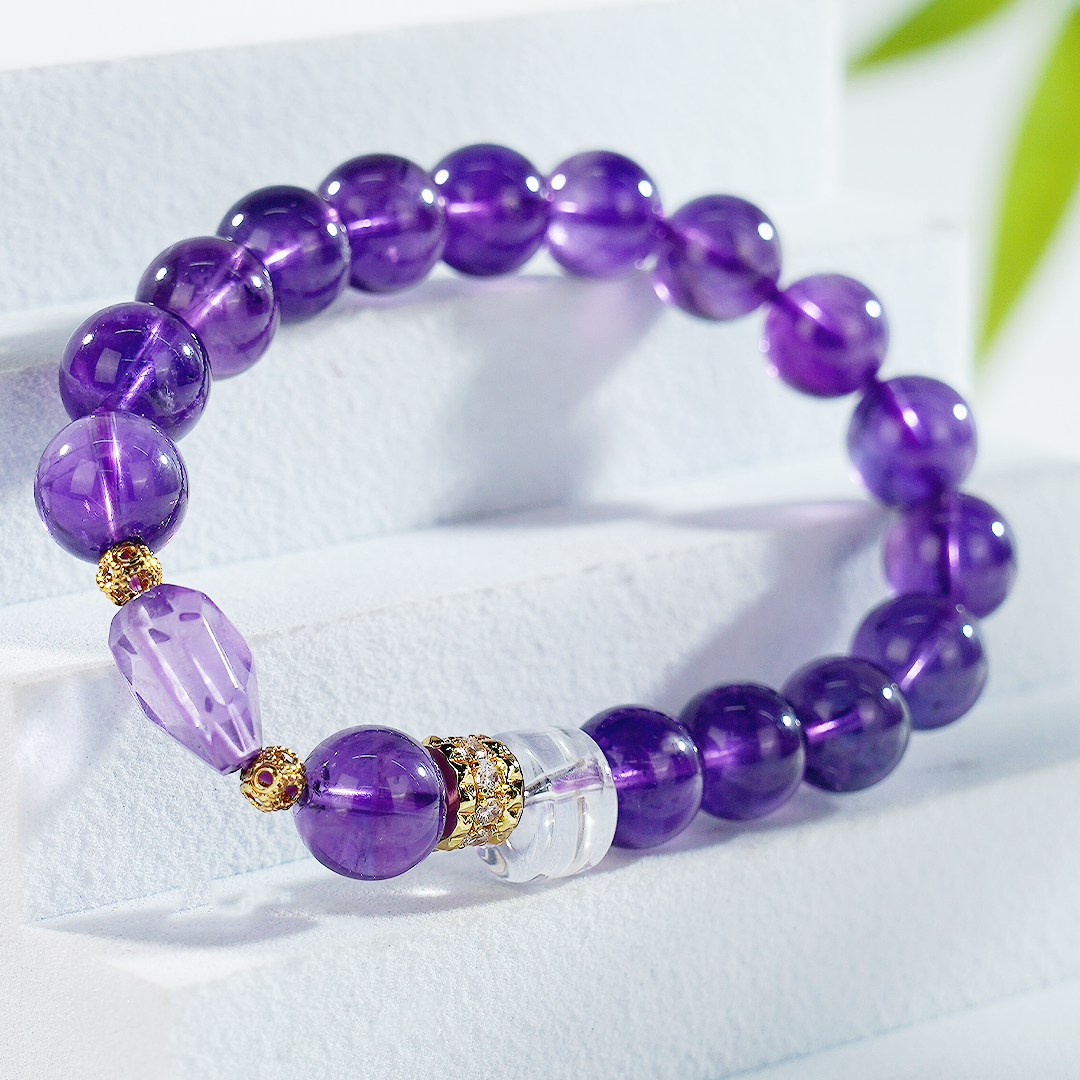 【月楹】紫凝烟·天然紫水晶手串·DD0025MA092L022