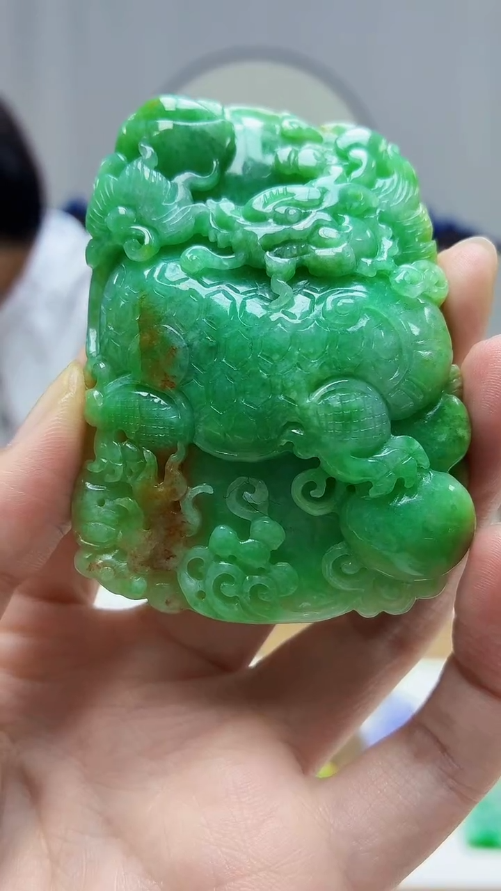 未镶嵌定制翡翠5145zm-毛货挂件麒麟88