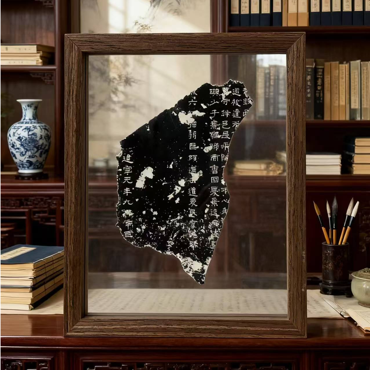 山西运城《建宁残碑》碑文拓片摆台艺术文创摆件装饰画