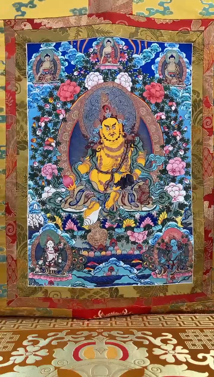 【闪购商品】卷轴画矿物质喷绘  黄财1.3m金色龙布