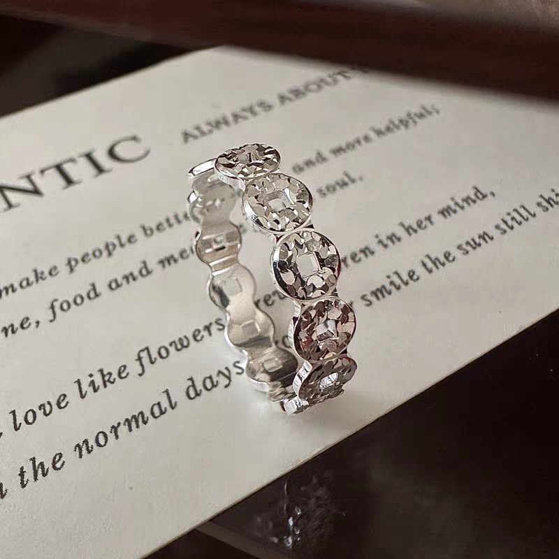 925银戒指 s925银戒子   日韩开口调节韩版戒