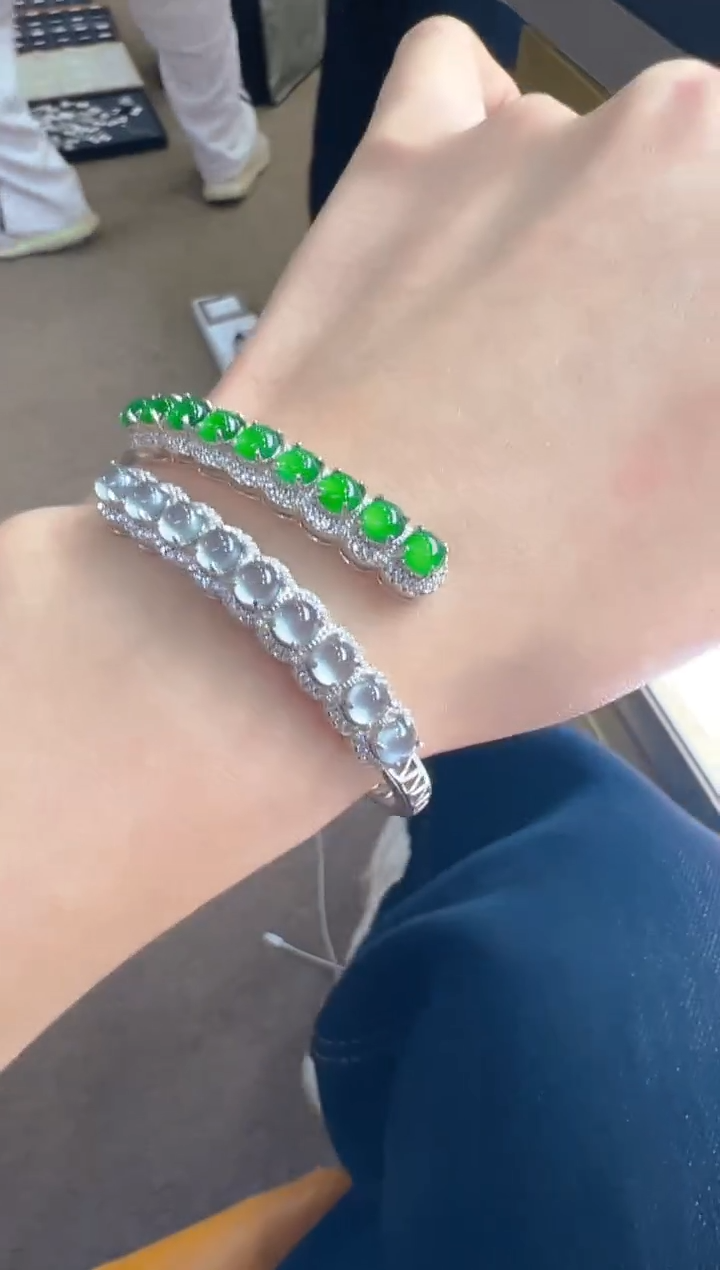 【闪购商品】翡翠手镯银S925镶嵌多样性团购发一件