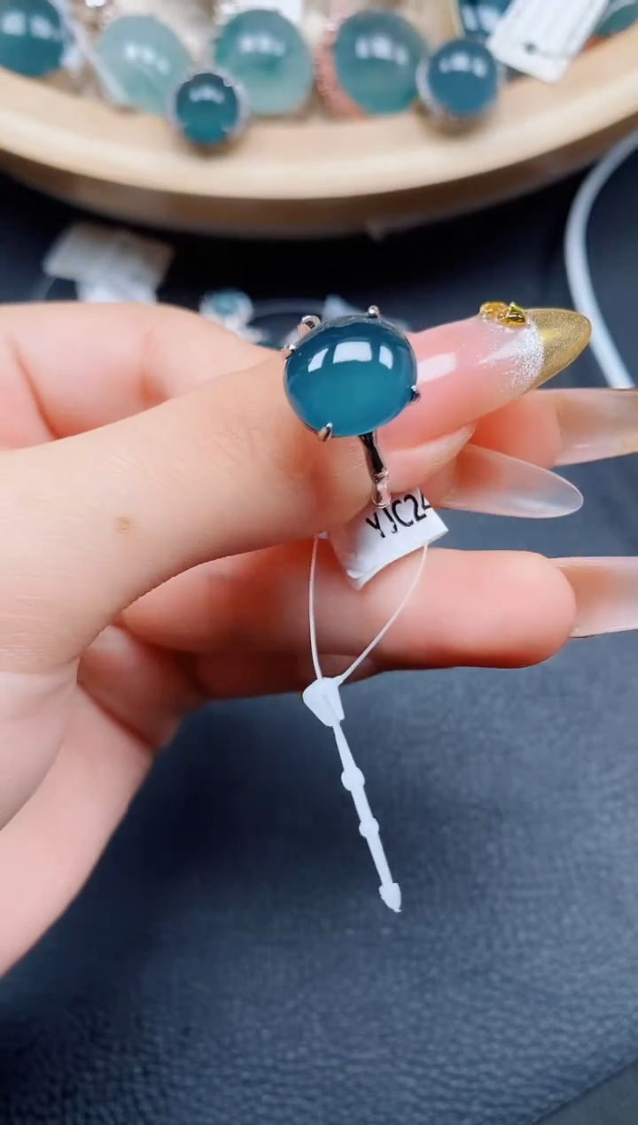 【闪购商品】翡翠戒指银S925镶嵌翡翠