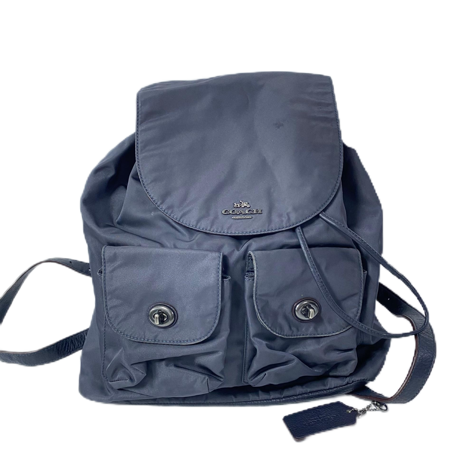 95新 COACH/蔻驰 黑灰尼龙双肩背包 Y-50102-B