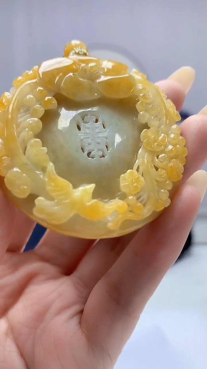 【闪购商品】定制翡翠未镶嵌5060DD-毛货挂件喜上眉梢66