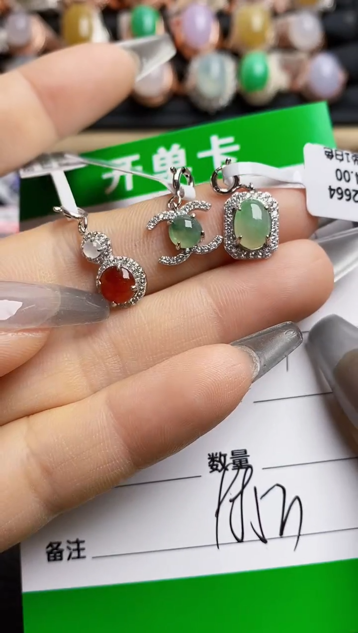 【闪购商品】翡翠戒指银S925镶嵌9853