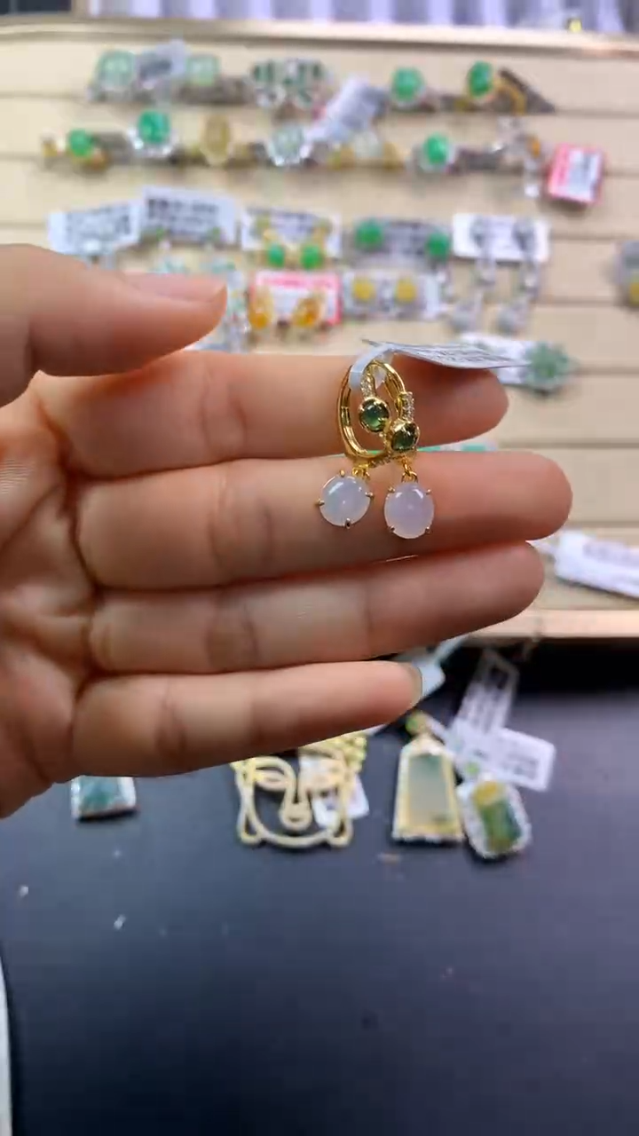 翡翠戒指银S925镶嵌翡翠 蛋面 银S925镶嵌