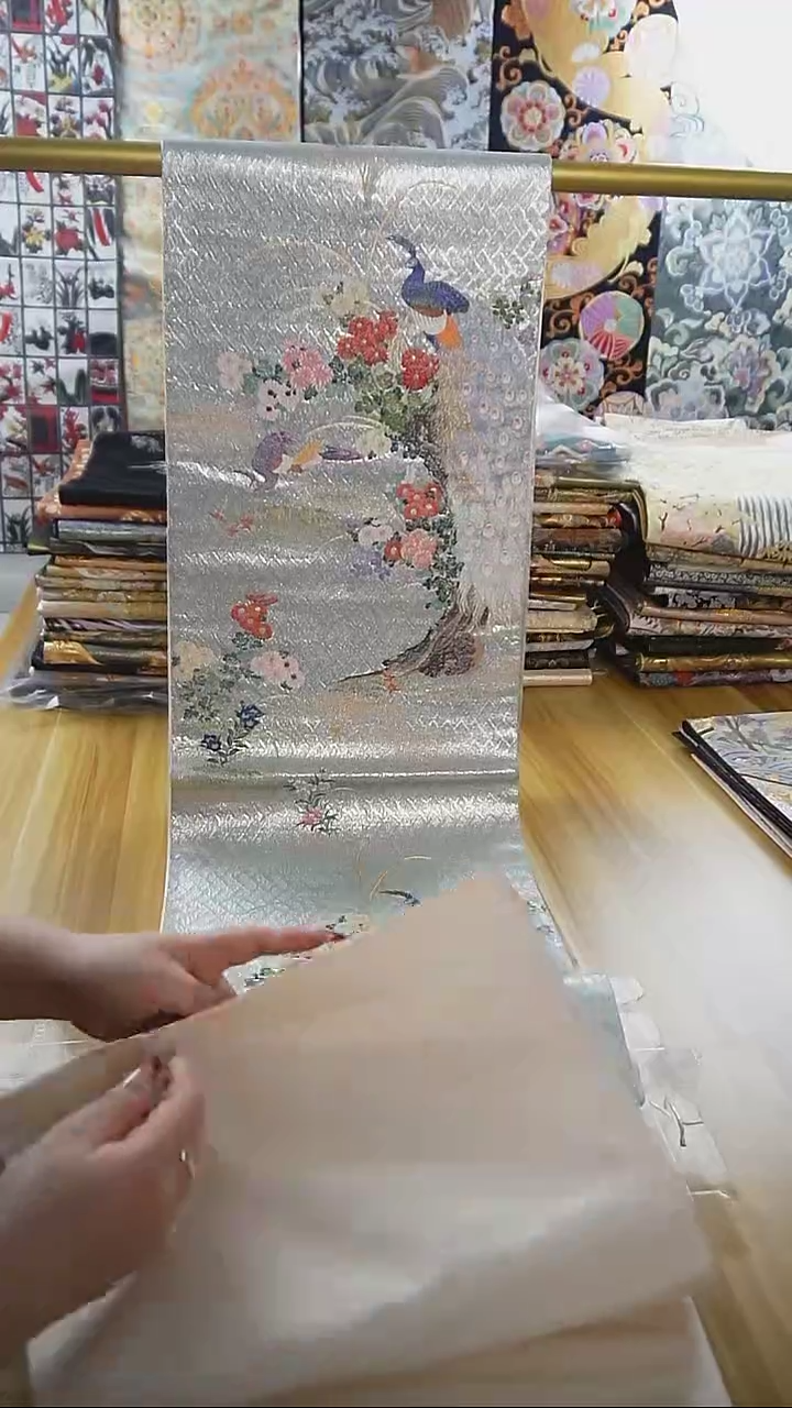 【闪购商品】织绣织锦15细密织孔雀花卉