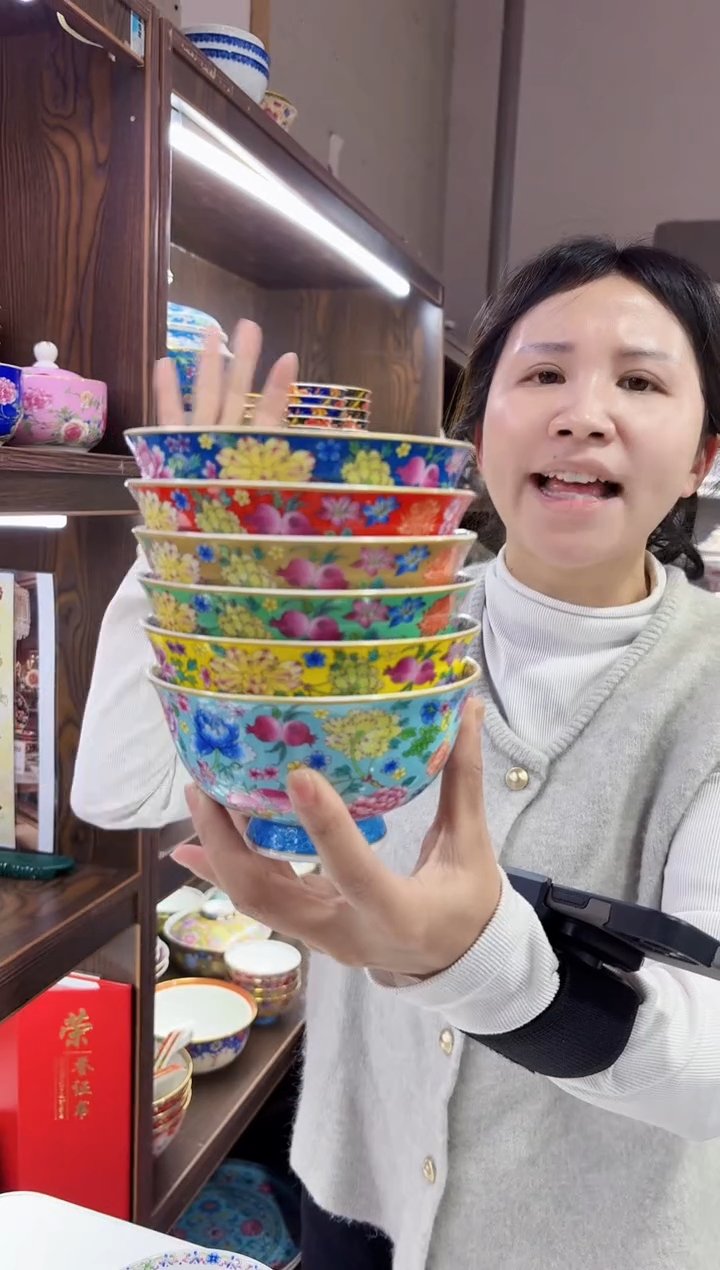 珐琅  5英寸饭碗6个景德镇餐具