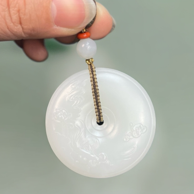 和田玉平安扣挂件定制发货