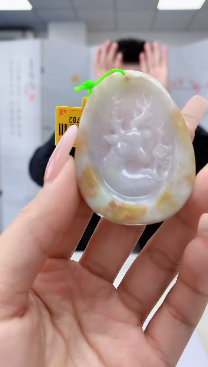 【闪购商品】定制翡翠未镶嵌5153lr-毛货挂件73