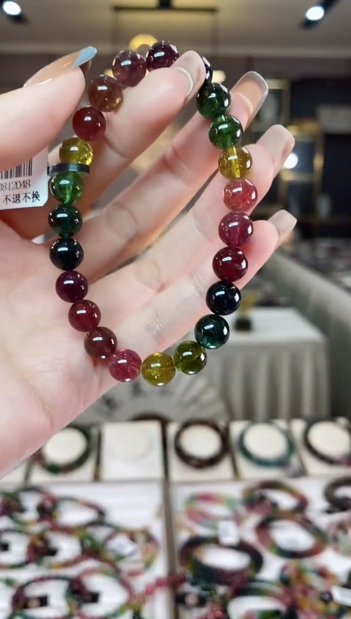 【闪购商品】碧玺单圈手串8mm+未镶嵌一物一证dan