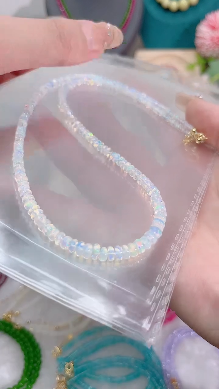 欧泊银S925镶嵌颈饰白299