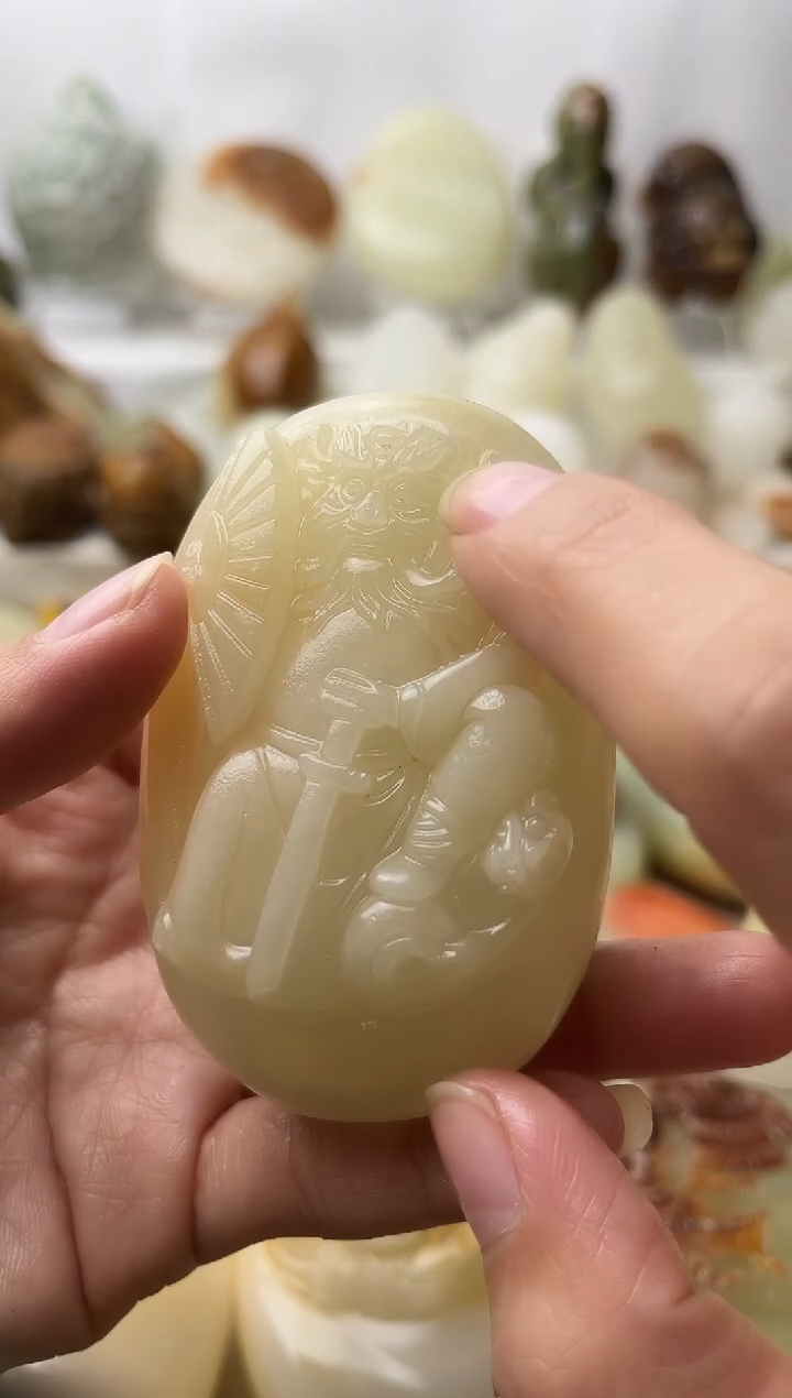 石材古青石棉纹正常不退换钟馗